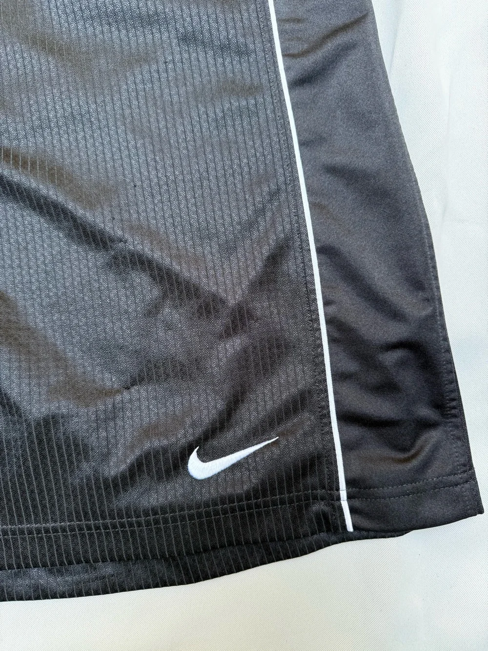 VNTG Nike Men's Black Basketball Shorts with White Piping